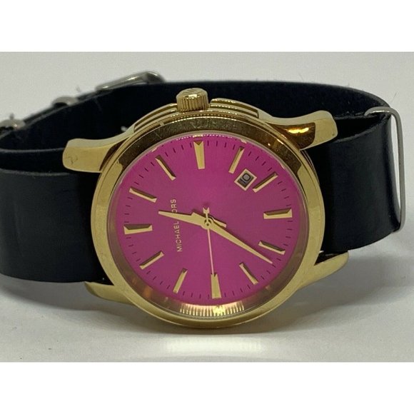 Michael Kors MK5801 Women Black Leather Analog Pin main image 10